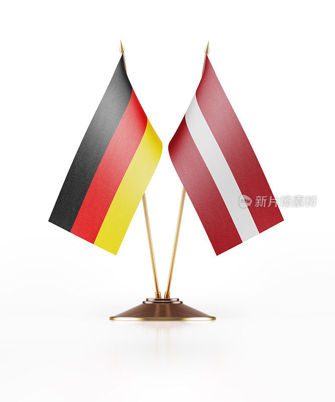德国和拉脱维亚的微型国旗
