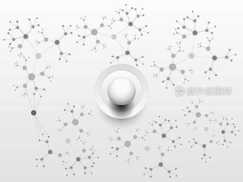 矢量分子原子科学灰色和灰色背景上的按钮