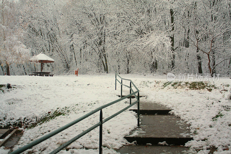 贝尔格莱德冬天的雪景