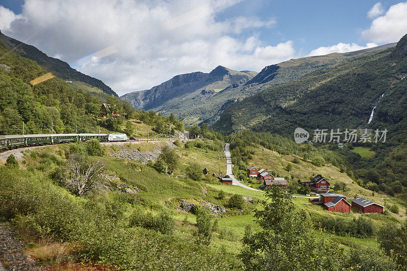 假话铁路景观。挪威旅游的亮点。挪威的地标。