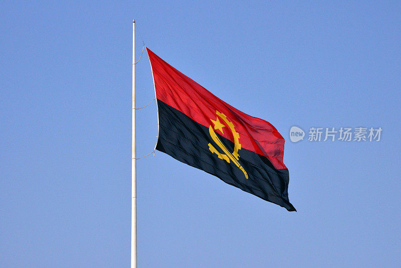 安哥拉圣保罗山的安哥拉国旗-安哥拉罗安达