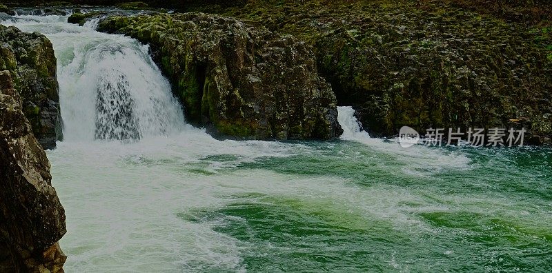 俄勒冈州的自然林瀑布