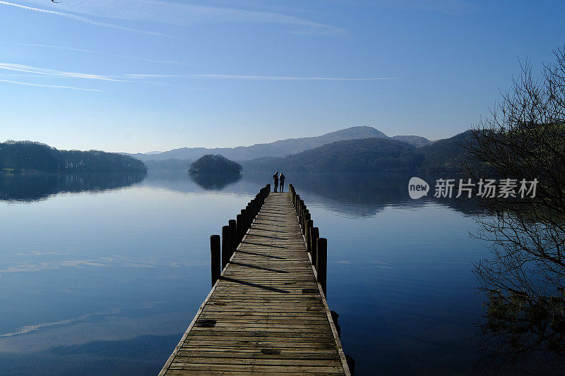 英国湖区科尼斯顿湖东岸的登陆台