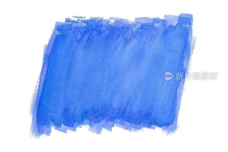 抽象蓝色水彩背景。倾斜的笔触