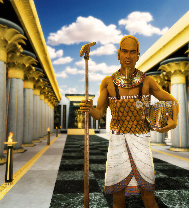 埃及法老拉美西斯二世在王座大厅
