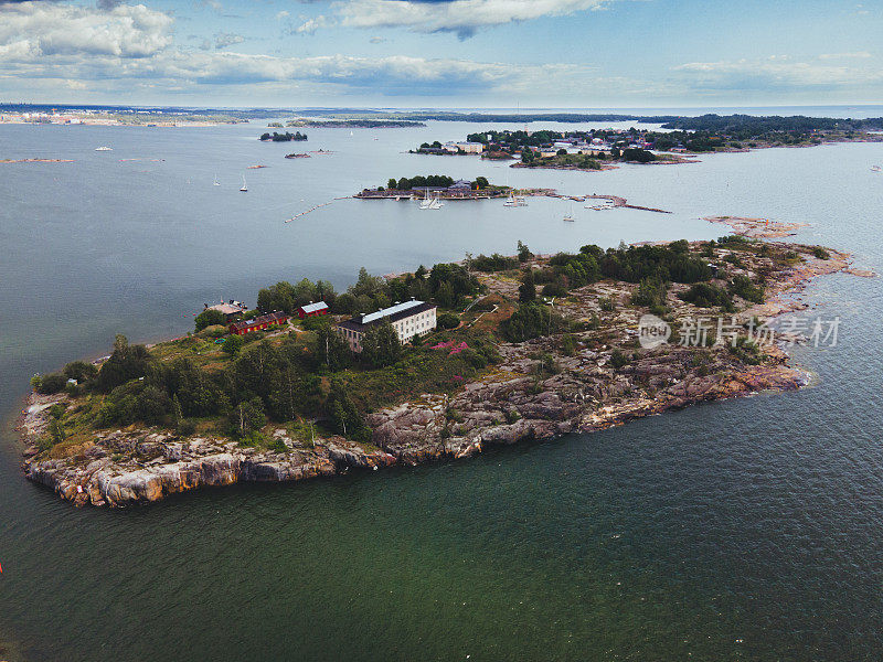 无人机拍摄的芬兰赫尔辛基群岛