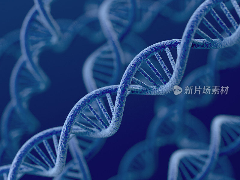 蓝色背景上的DNA