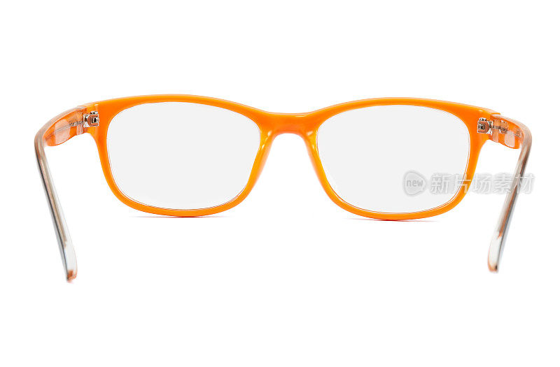 白色背景上的橙色眼镜