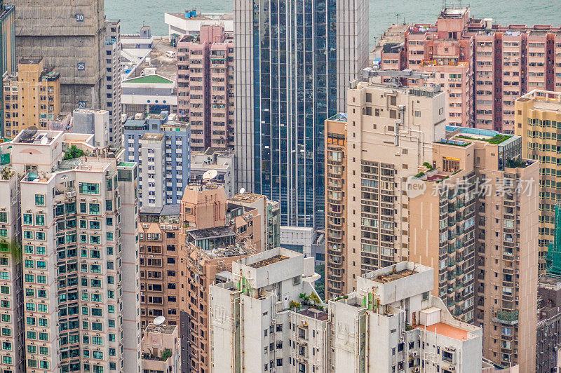 鸟瞰图的香港城市景观