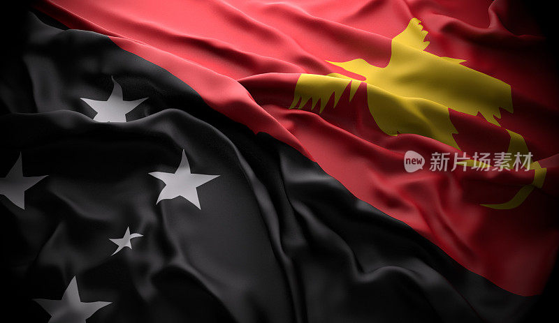 巴布亚新几内亚，莫尔兹比港国家官方国旗