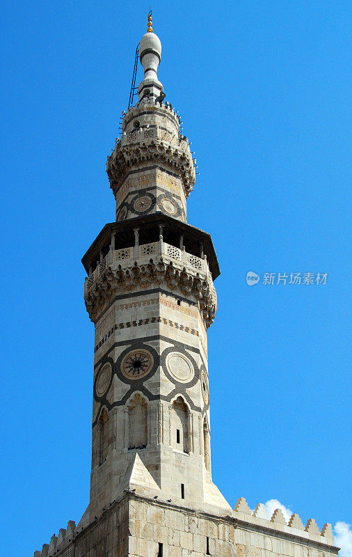 叙利亚大马士革:奥马亚德清真寺，凯特湾尖塔