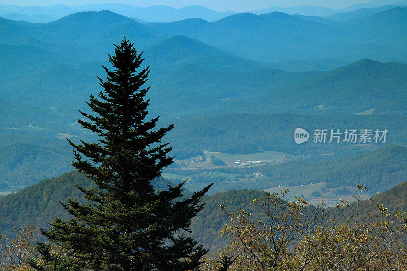 秋天山上的场景