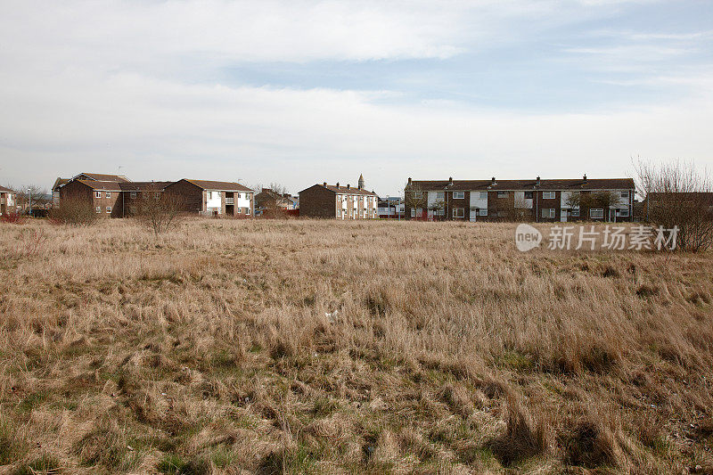 典型的英国市政住房在破旧地区