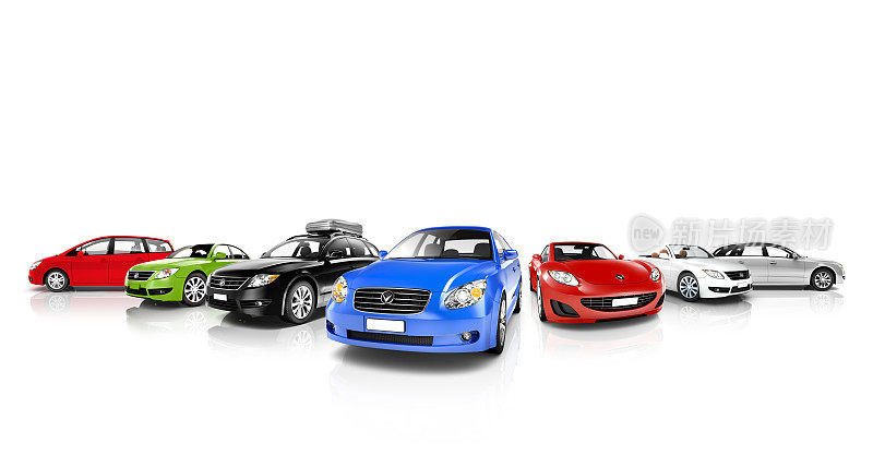 收集3D彩色车辆