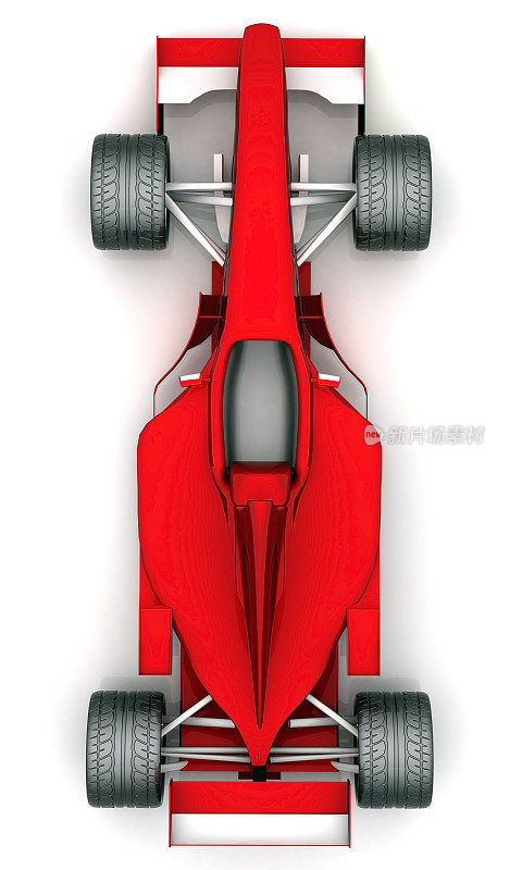 红色一级方程式赛车鸟瞰图