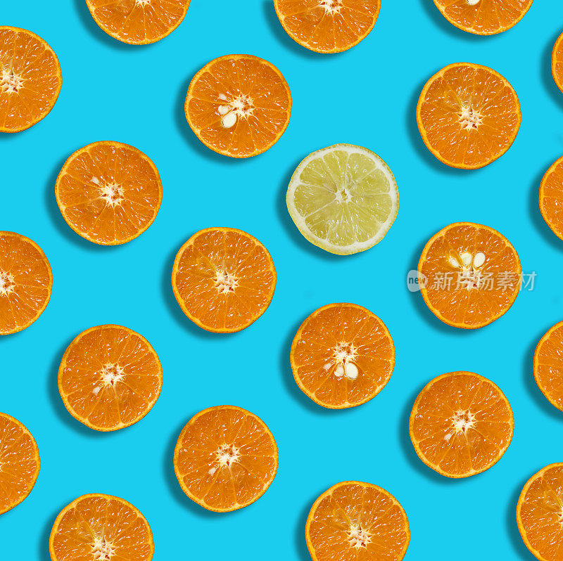 鲜柠檬和橘子图案生动的背景
