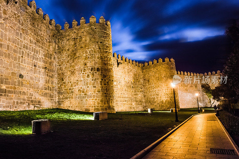 夜景Ávila，西班牙