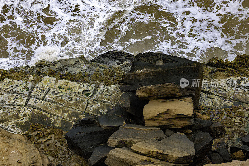 戏剧性的大西洋海滩，Akhfennir,Tarfaya，摩洛哥，北非。