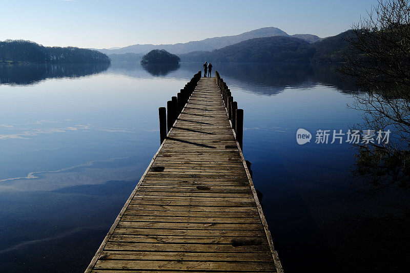 英国湖区科尼斯顿湖东岸的登陆台