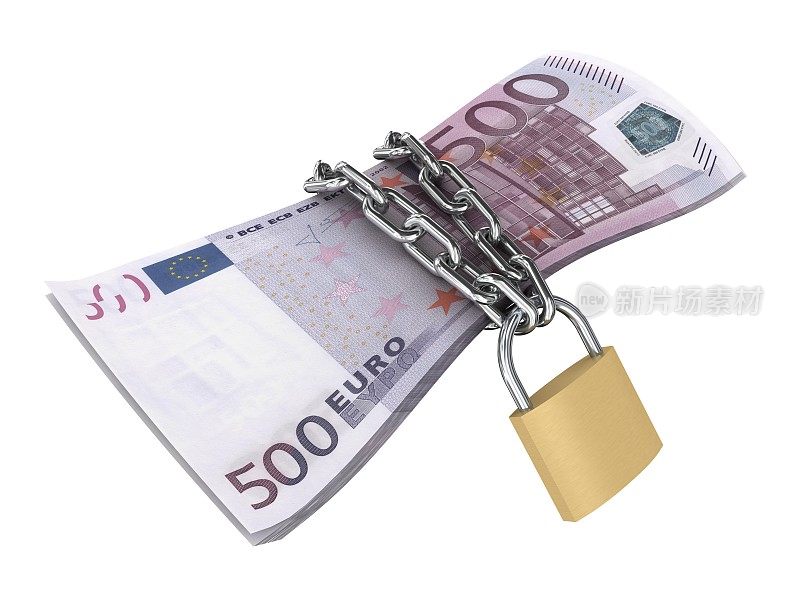 欧元货币货币金融安全保护锁