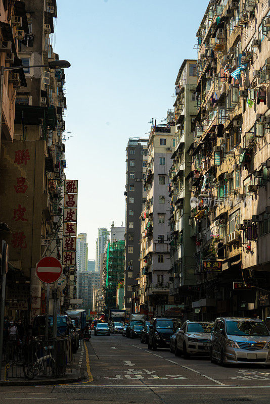 中国香港拥挤的公寓大楼