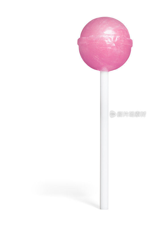 粉红色的棒棒糖在白色的裁剪路径