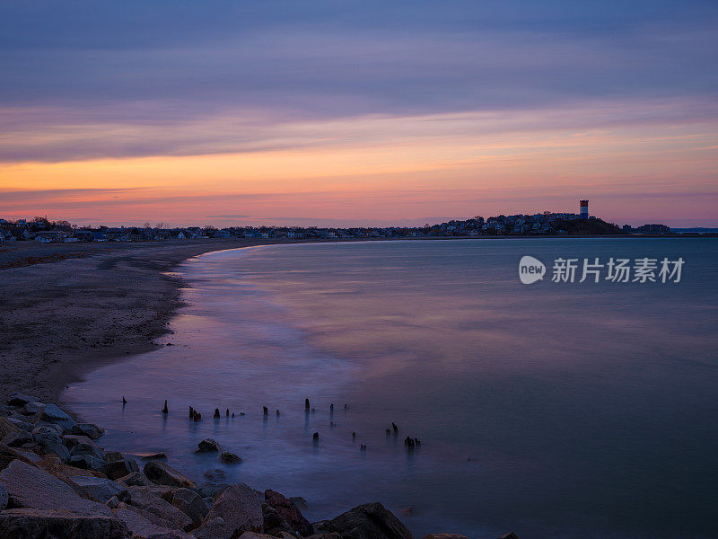 波士顿日落海滩，马萨诸塞州，新英格兰