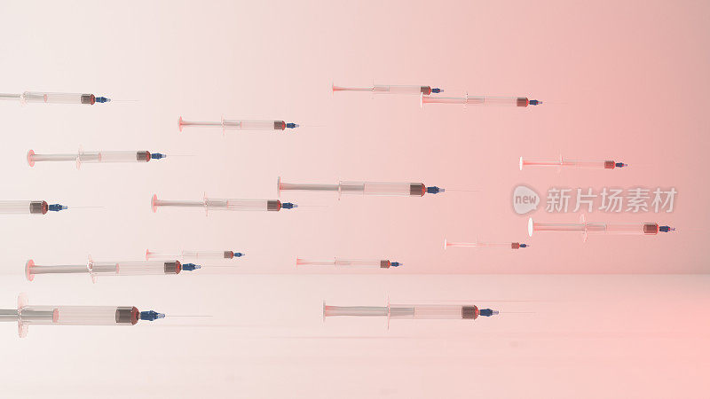 Covid-19疫苗，注射器，冠状病毒预防