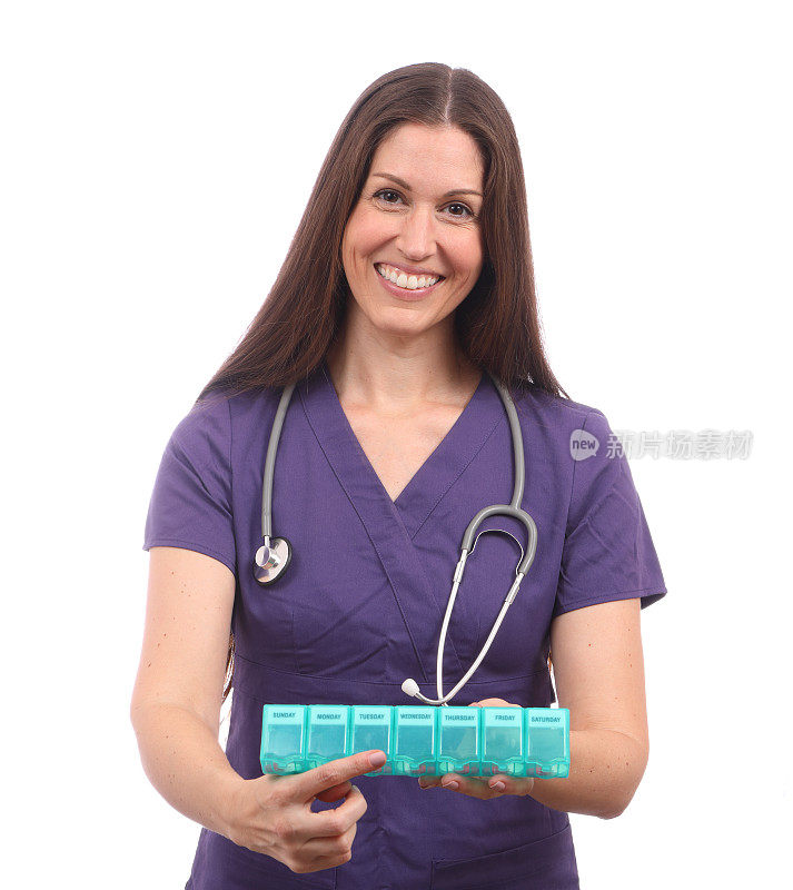 保健女紫色磨砂膏和药盒