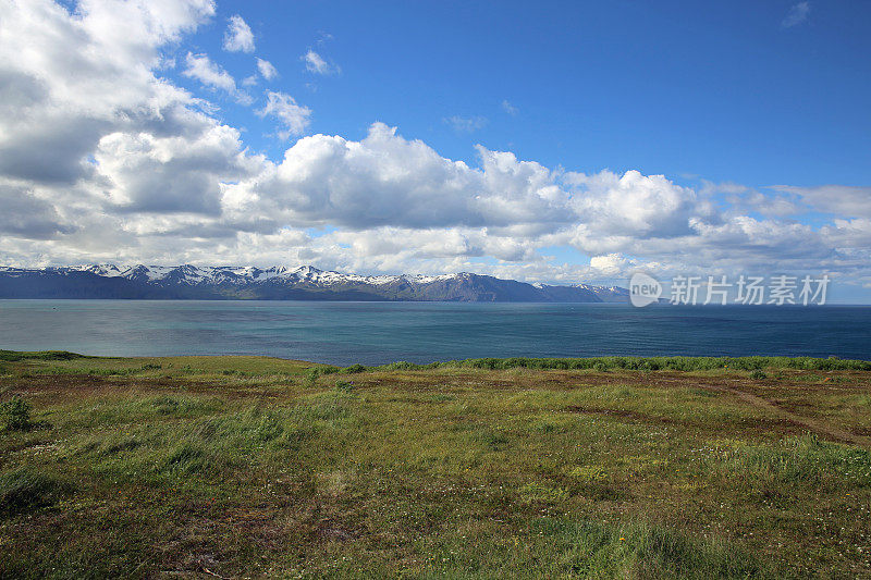 冰岛北部胡沙维克附近的海岸线