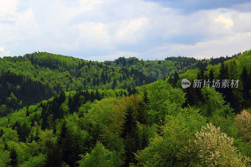 山雨过后。Beskid,波兰。