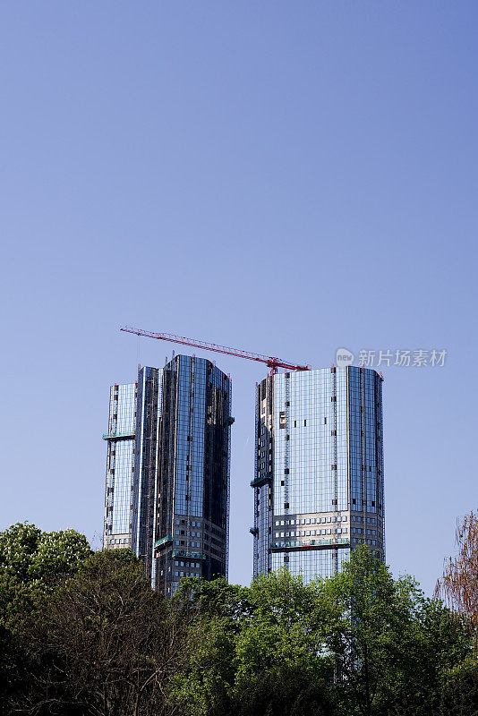 摩天大楼前重建。德意志银行，法兰克福-复印空间