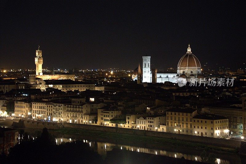 佛罗伦萨夜景，意大利