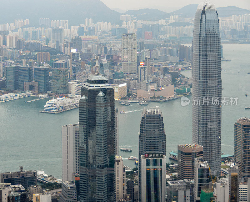 鸟瞰图的香港城市景观