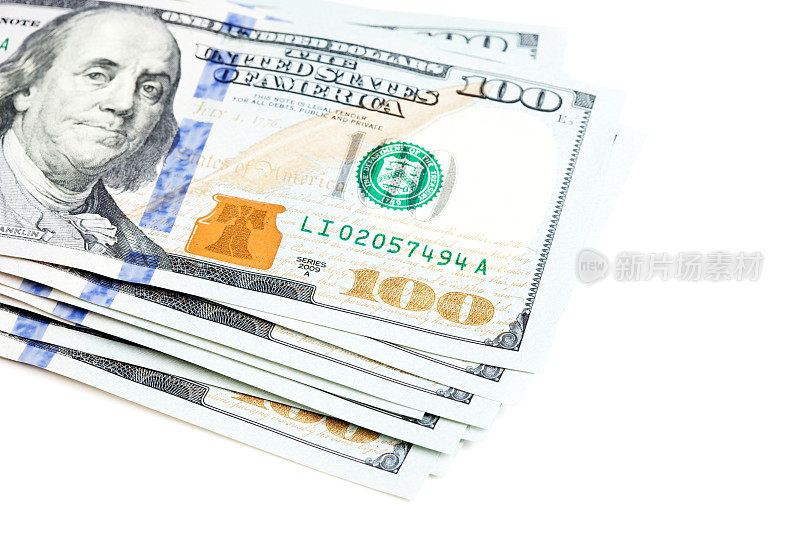 新的美国2013年百元钞票上的白色