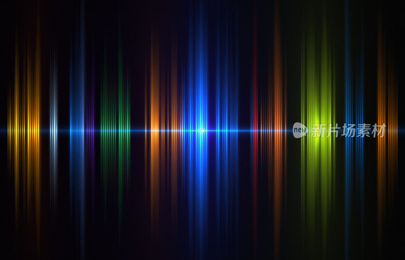 蓝色、绿色和橙色的声波图像