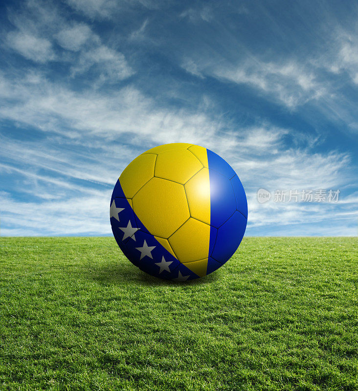 带有波斯尼亚和黑塞哥维那国旗的足球
