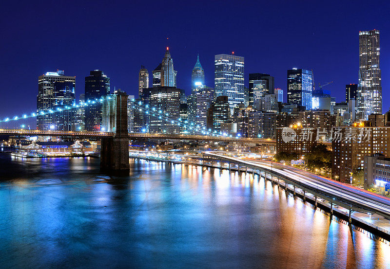 纽约市中心的夜景