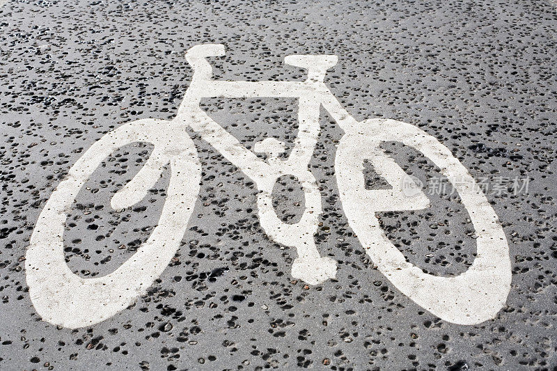 自行车道道路标记符号
