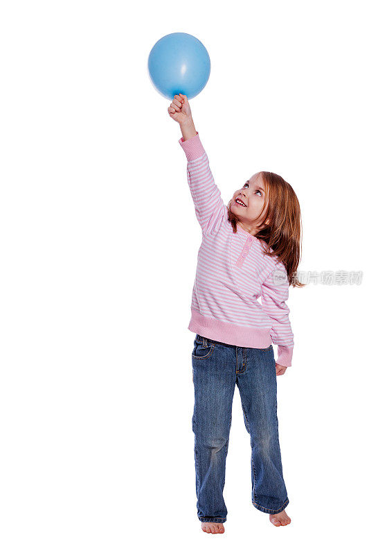 女孩手里拿着气球