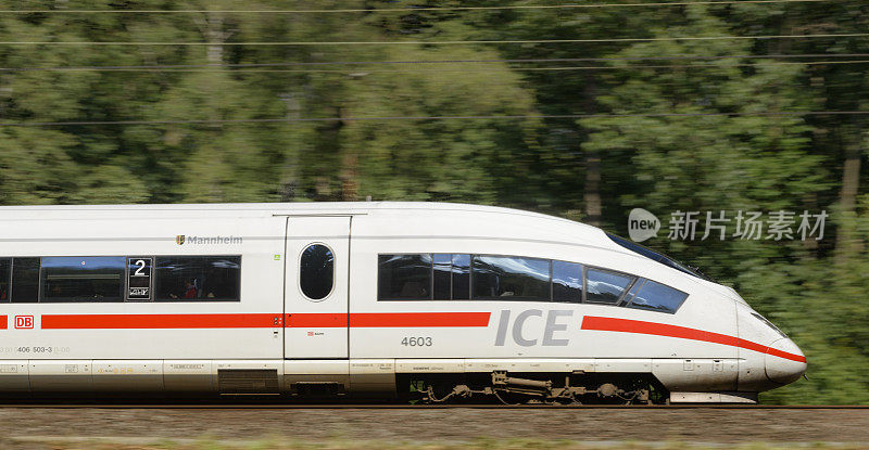 ICE高速列车在大自然中行驶