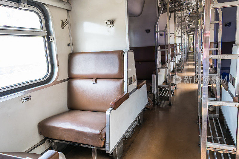 火车内部座椅复古风格
