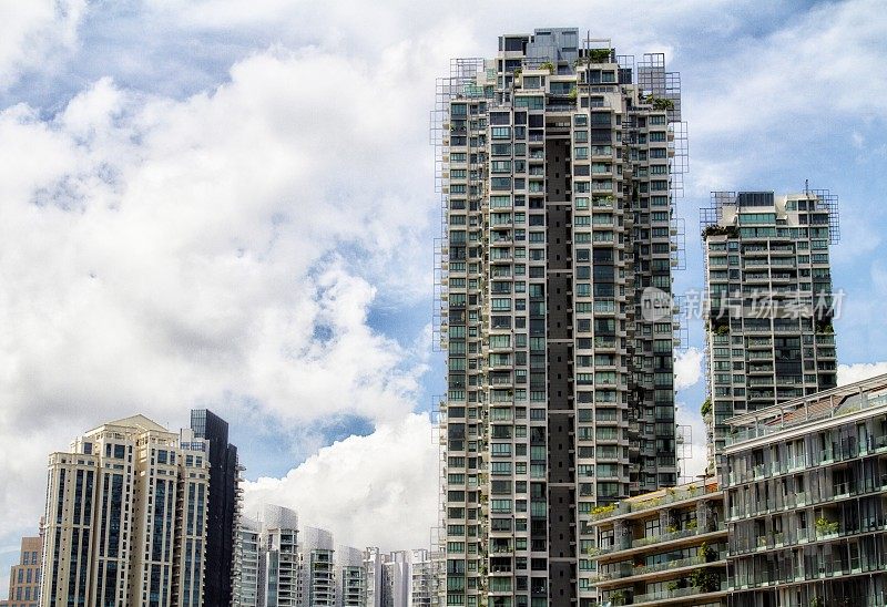 新加坡城市的高层公寓
