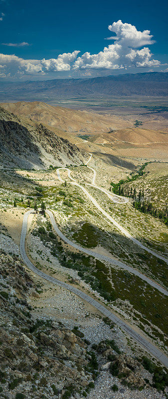 洋葱谷公路上的东内华达山脉-垂直全景