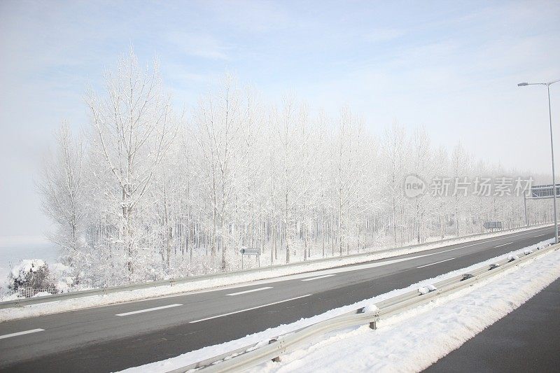 冬天雪风景画