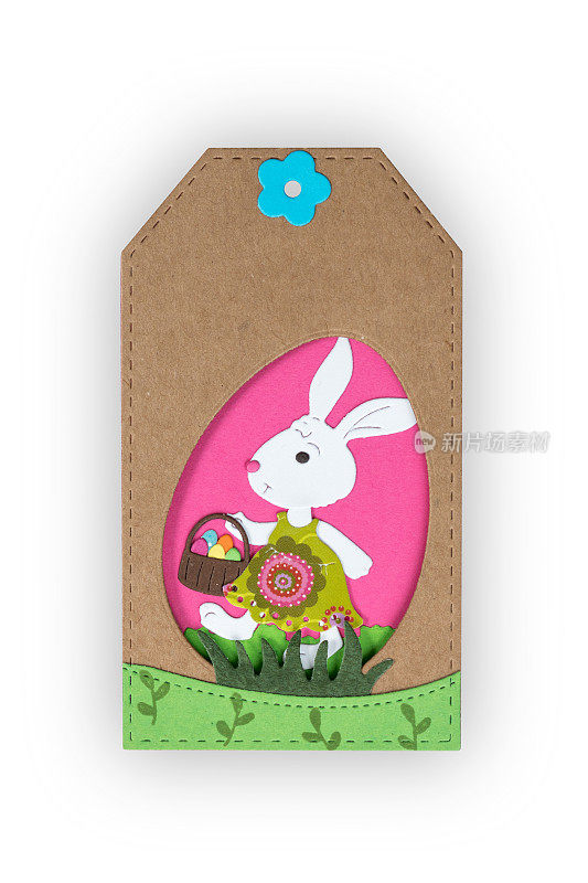 复活节兔子蛋狩猎标签与剪切路径