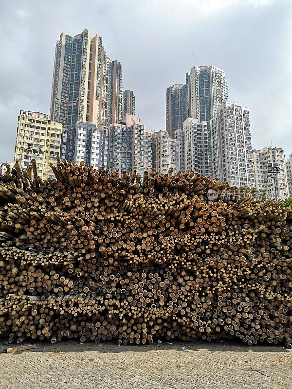 香港岛Instagram码头上的竹藤