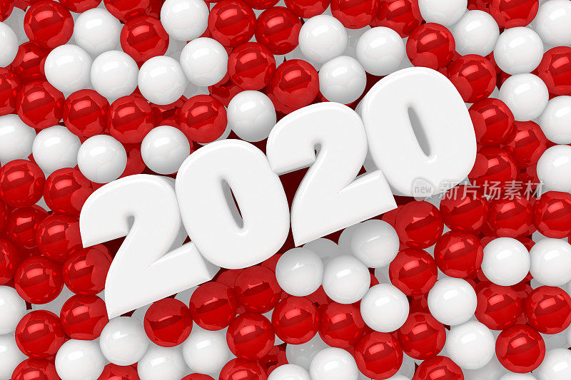 2020球，新年和圣诞节的概念