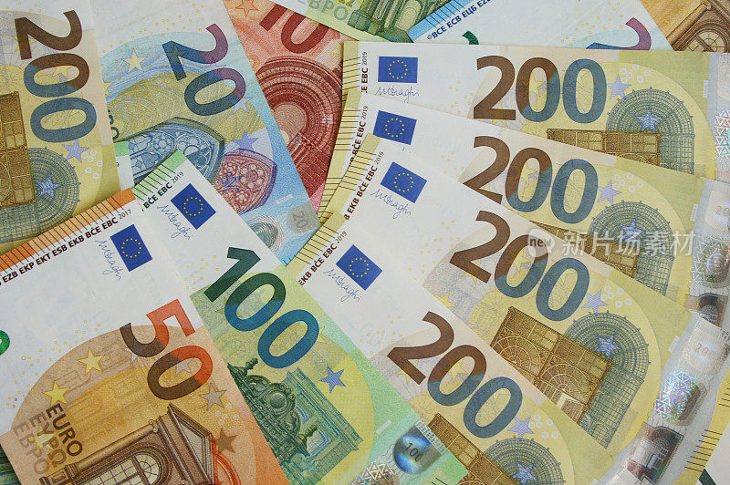 欧元纸币货币金融背景