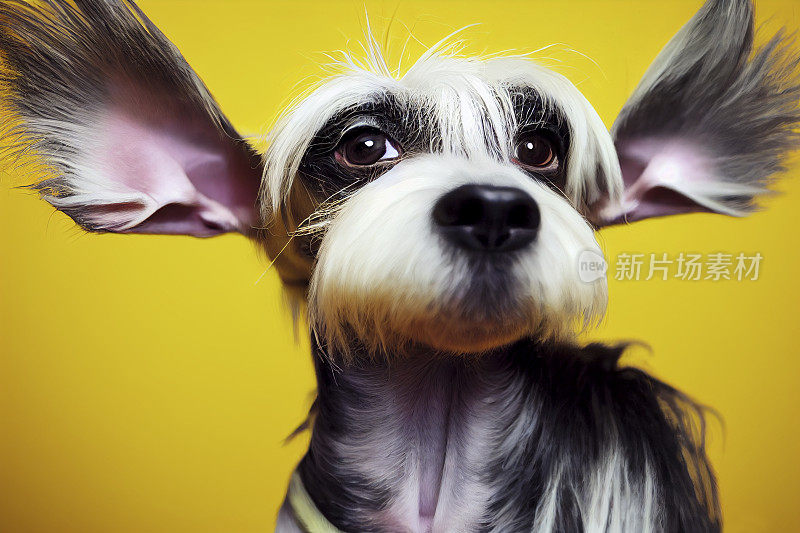 大耳朵的中国冠毛犬